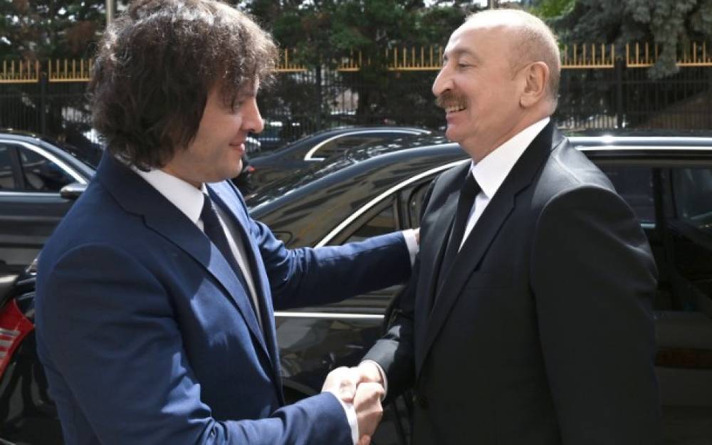 İlham Əliyevin İrakli Kobaxidze ilə təkbətək görüşü oldu - FOTOLAR