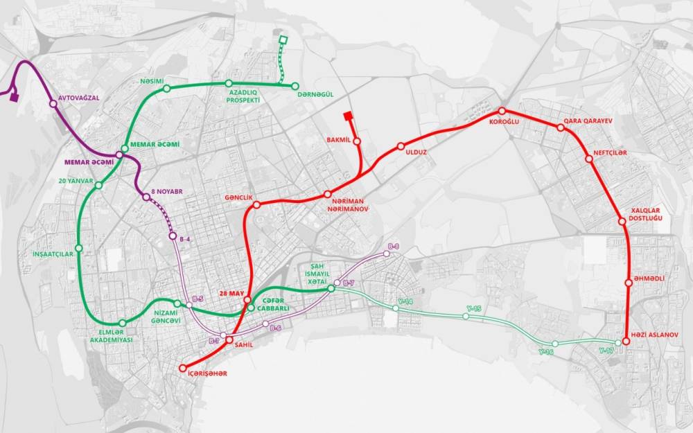 Bakıda yeni tikiləcək 10 metro stansiyası bunlar ola bilər