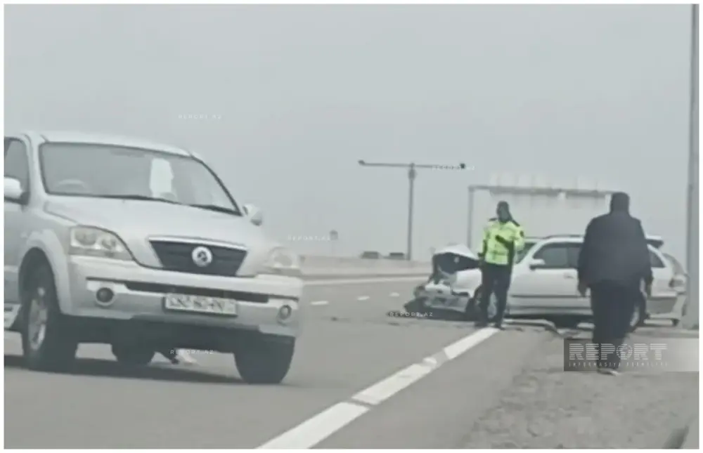 Biləsuvarda iki avtomobil toqquşub, dörd nəfər xəsarət alıb