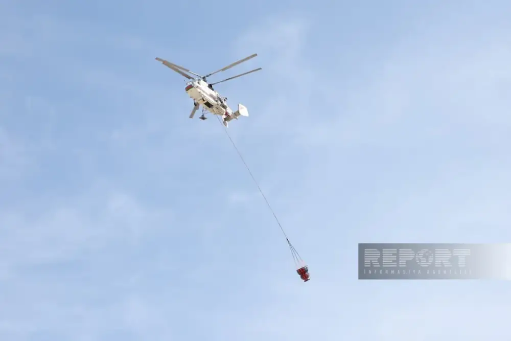 Lökbatandakı yanğına helikopterlər indiyədək 115 ton su töküb
