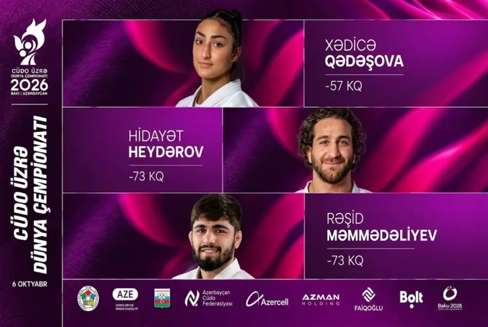 Dünya çempionatı: Hidayət Heydərov və daha iki cüdoçumuz mübarizəyə başlayır