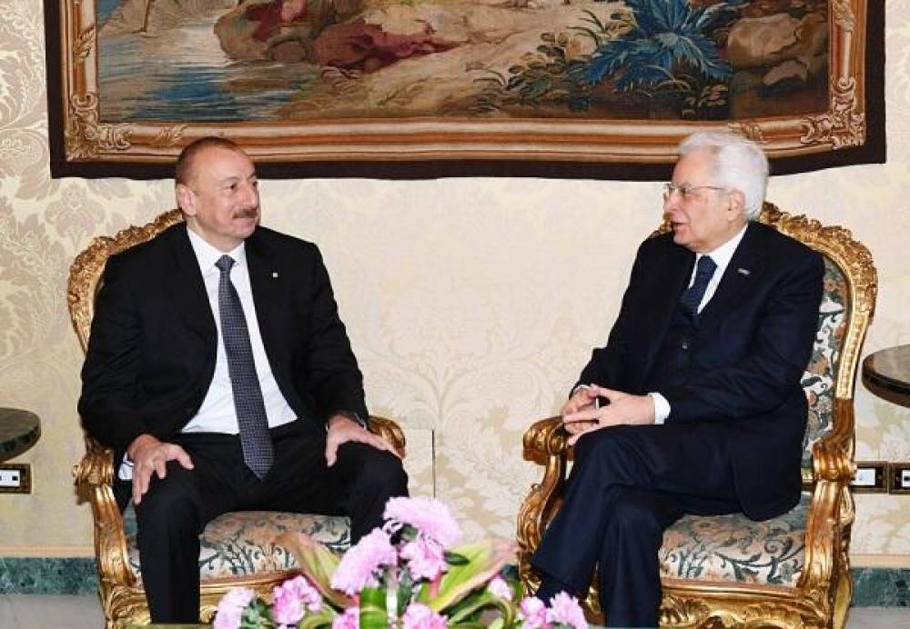 Əliyevin Mattarella ilə təkbətək görüşü keçirilir